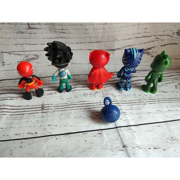 Pj Mask Lot Of 5 Figures And Ball Cat Boy Owlet Gekko Romeo Villan Cake Toppers - Picture 7 of 8